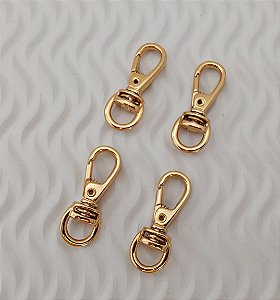 Mosquetão Gancho 3,5cm Dourado S/ Bracinho (04 UNIDADES)