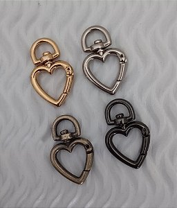 MOSQUETÃO CORAÇÃO ARTICULADO 3,5CM ZAMAC CORES (PAR)