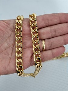 CORRENTE DE ALUMÍNIO LIXADA DOURADA LIGHT DE 3MM ESPESSURA  C/ 01 MT (REF 03)