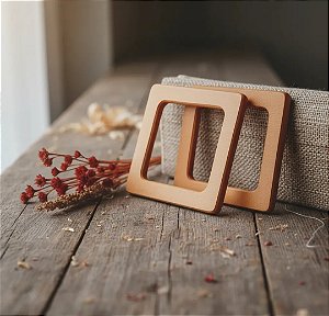 ALÇA DE MADEIRA QUADRADA CÍRCULO COR 10 (PAR)