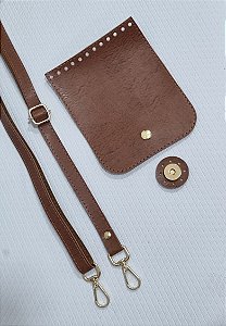 KIT P/ BOLSA COM ABA E ALÇA TIRACOLO CARAMELO