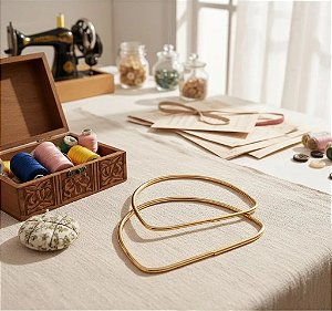 ALÇA P/ BOLSA DE METAL P/ BOLSA MEIA LUA 12,5CM X 9,2CM ( PAR )