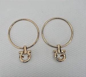 ALÇA P/ BOLSA DE METAL REDONDA C/ GANCHO 10CM X 14CM ( PAR )