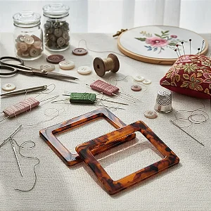 ALÇA P/ BOLSA DE RESINA RETANGULAR 12CM X 9CM ( PAR )