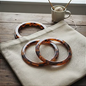 ALÇA P/ BOLSA DE RESINA REDONDA 15CM X 15CM ( PAR )