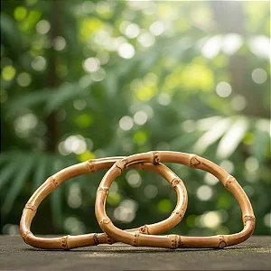 ALÇA P/ BOLSA DE BAMBU 100% 15CM X 10CM (PAR) MEIA LUA