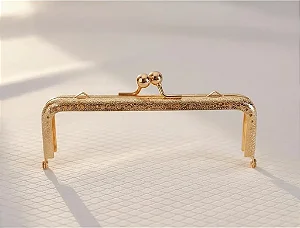 ALÇA P/ BOLSA FECHO DA VOVÓ DE METAL VINTAGE 15CM RETANGULAR
