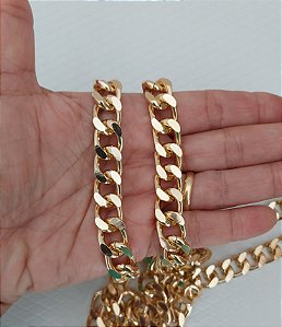 CORRENTE DE ALUMÍNIO LIXADA DOURADA 3.5MM ESPESSURA C/ 01 MT