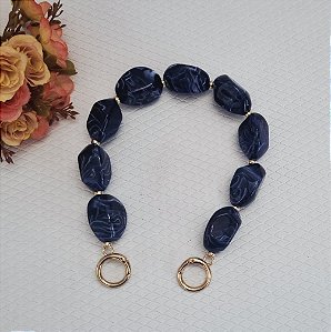 ALÇA DE MÃO DREA C/ ARGOLA COR AZUL C/ 40 CM