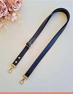 Alça Tiracolo Preta com Regulador 2cm