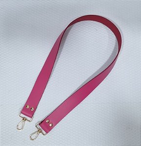 ALÇA DE OMBRO EM COURO 3CM LEGÍTIMO ROSA C/ 78 CM