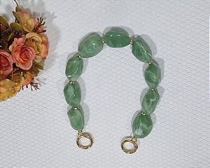 ALÇA DE MÃO DREA C/ ARGOLA COR VERDE OLIVA C/ 40 CM