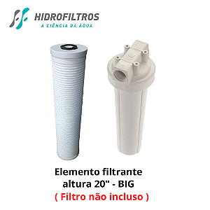 Elemento Filtrante 20 Polegadas BIG Ranhurado com acabamento - Hidro Filtros