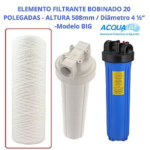 Elemento filtrante Bobinado 20 Polegadas 50 Micra - Big