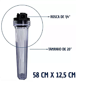 Filtro industrial 20 polegadas Slim Transparente