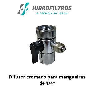 Difusor 1 via cromado para mangueiras 1/4"