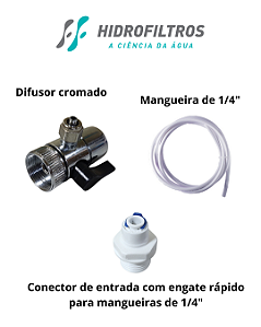 Kit instalação Purificador Duas torres Hoken / Pentair / Hidrofiltros