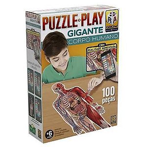 Puzzle Play Gigante - Corpo Humano Grow Jogo Educativo 100pc