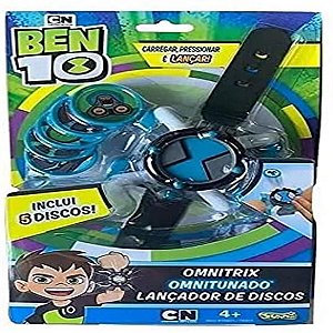 Relógio Ben 10 Lançador De Disco Omnitrix  Sunny Disco Azul