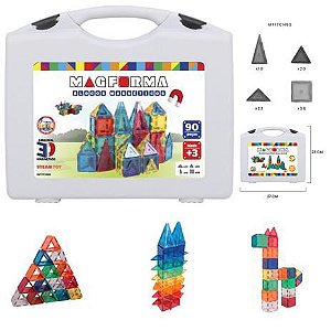 Brinquedo Educativo Magnético Mag Forma Maleta 90 Pç
