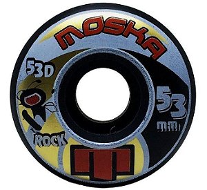 Roda Moska 53mm Rock Black 53d Kit Com 4