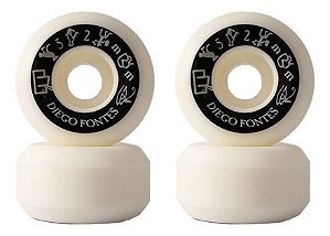 Rodinha De Skate 52mm 55d White Moska Diego Fontes Kit Com 4