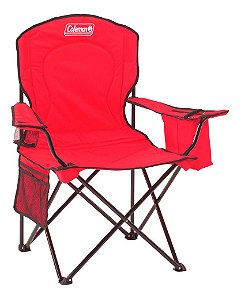 Cadeira Dobrável Aço Com Cooler Quad Vermelha Coleman