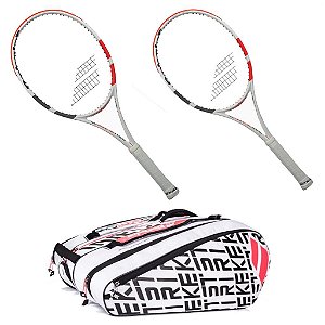 Kit 2 Raquetes Tênis Babolat Pure Strike 98 L3 + Raqueteira