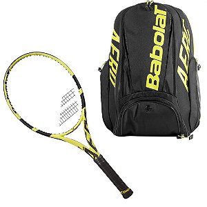 Kit Babolat Pure Aero Raquete 300g L3 Encoardoada + Mochila