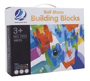 Brinquedo Ball Maze Building Blocks - 48 Peças Montar Formas