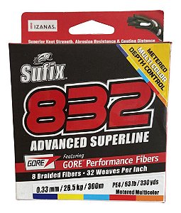 Linha Sufix 832 Advanced Superline 0,33mm 63lb 300m