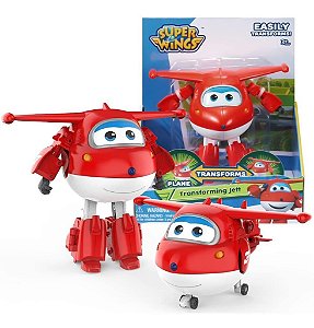 Boneco Super Wings Articulado Transforming Jett Fun