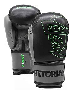 Luva De Boxe/Muay Thai Pretorian First Preta e Cinza 14oz