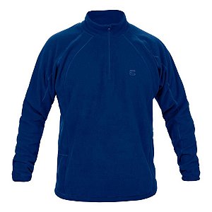 Blusa Segunda Pele Curtlo Zip Thermofleece Masculino Azul