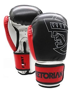 Luva de Boxe Muay Thai Pretorian First Preta Vermelha 16 0z