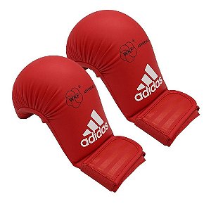 Luva Karate Adidas Sem Dedão Wkf Approved Vermelho