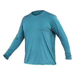 Camiseta Curtlo Active Sense Manga Longa Verde Petróleo M