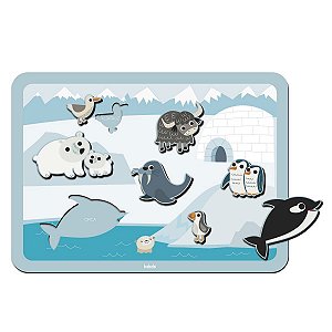 Quebra-Cabeça de Encaixe Animais do Gelo Babebi 7032