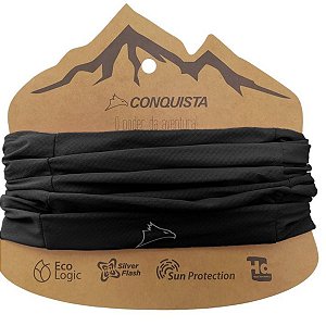 Bandana com Proteção Solar Dry Cool UPF50 Conquista Preto