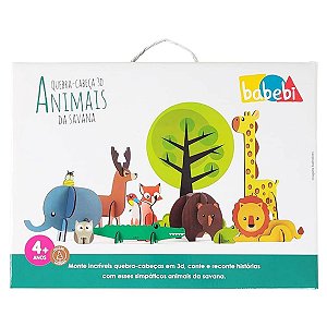 Quebra-Cabeca 3D Animais da Savana Babebi 6008