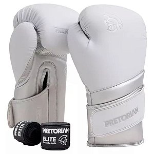 Kit Luva Boxe e Muay Thai Elite Pretorian Bandagem & Bucal