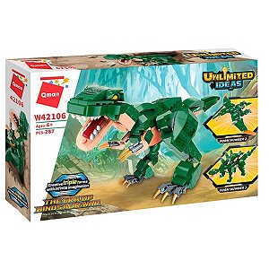 Bloco de Montar Unlimited Ideas Dinossauros 3 em 1 Keepplay