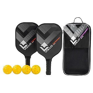 Kit Pickleball Performance 2 Raquetes 4 Bolas e Bolsa Vollo