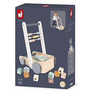Andador de Madeira ABC Com Blocos Janod Sweet Cocoon