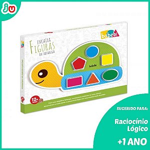 Brinquedo Criativo de Madeira Encaixa Tartaruga - Babebi