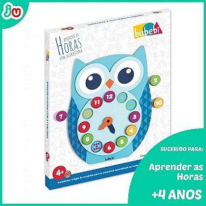 Brinquedo Educativo Relógio da Corujinha Babebi +4 anos