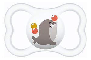 Chupeta Mam Air 18+ Cinza 2955 Bico Silicone Foca Cinza