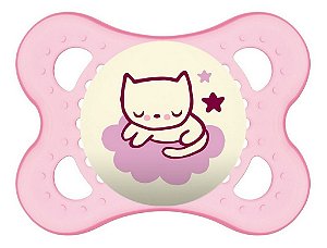 Chupeta Mam Night  0-6 Meses - Embalagem Unitária Rosa
