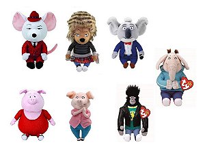 Kit 7 Pelúcias Personagens Sing Ty Dtc