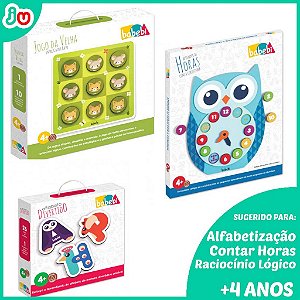 Kit Brinquedos Educativos de Madeira p/ +4 anos - Babebi